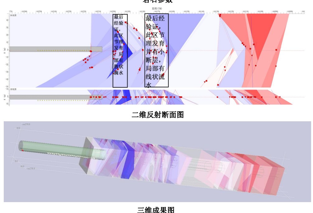 TSP305二维反射断面图和三维成果图